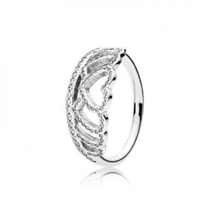 Pandora Jewelry TIARA SILVER RING WITH CLEAR CUBIC ZIRCONIA