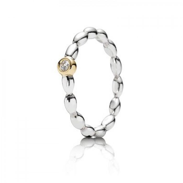 Pandora Jewelry Evening Star With 14K And Diamond Stackable Ring