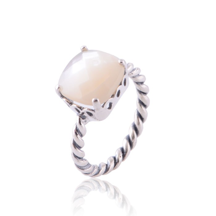 Pandora Jewelry Sincerity With Mother Of Pearl Stackable Ring