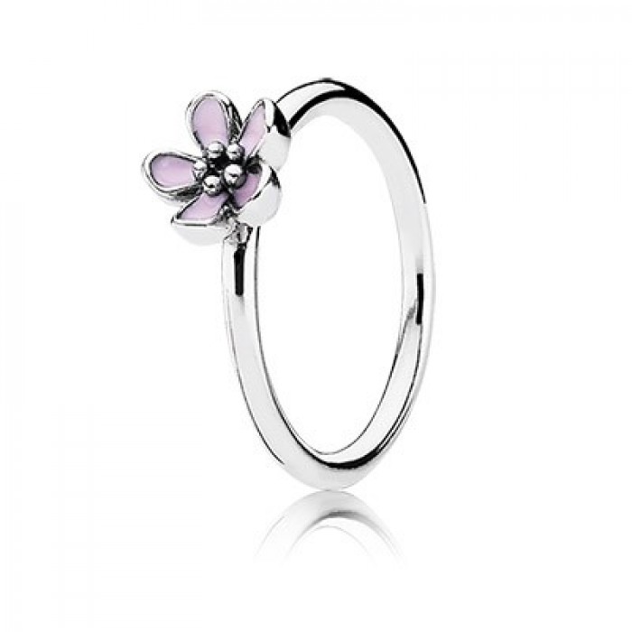Pandora Jewelry Cherry Blossom With Pink Enamel Stackable Ring