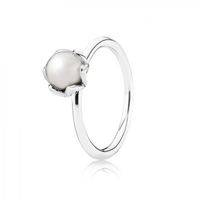 Pandora Jewelry Cultured Elegance With White Pearl Stackable Ring
