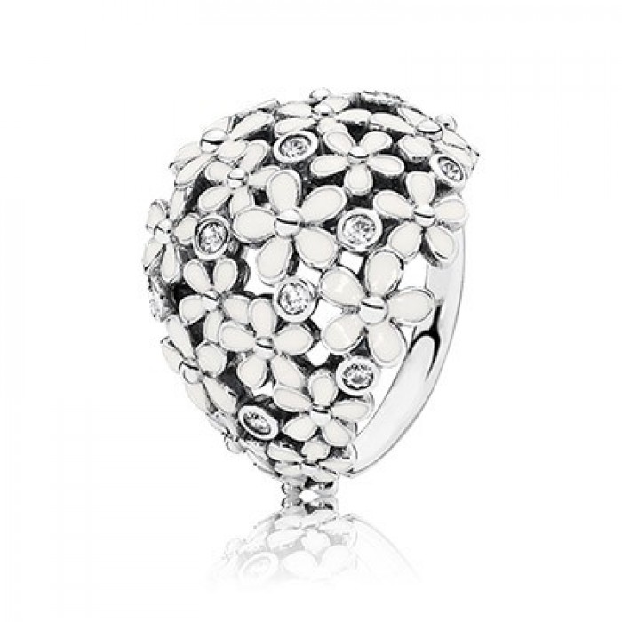 Pandora Jewelry Darling Daisy Bouquet With White Enamel Ring