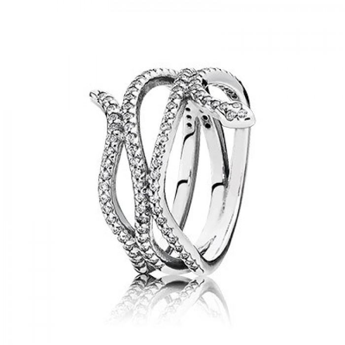 Pandora Jewelry Shimmering Delicate Rose With Clear CZ Ring