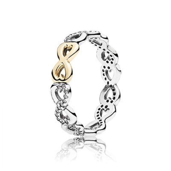 Pandora Jewelry Infinite Love With Clear CZ And 14K Plated Ring