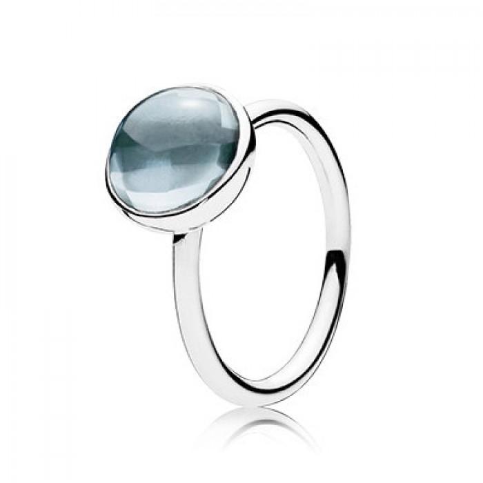 Pandora Jewelry Aqua Blue Poetic Droplet Ring