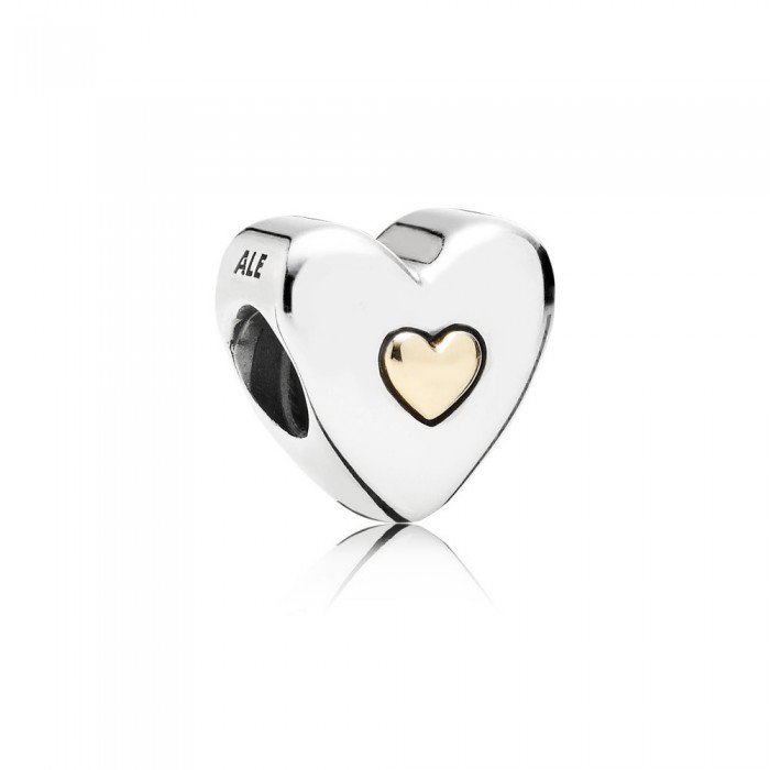 Pandora Jewelry Happy Anniversary Heart Silver Charm With 14K Heart