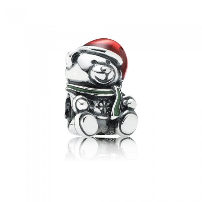 Pandora Jewelry Christmas Bear-Red & Green Enamel