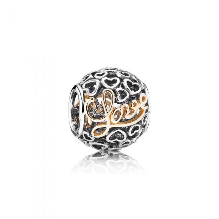 Pandora Jewelry Love Silver Charm With 14K