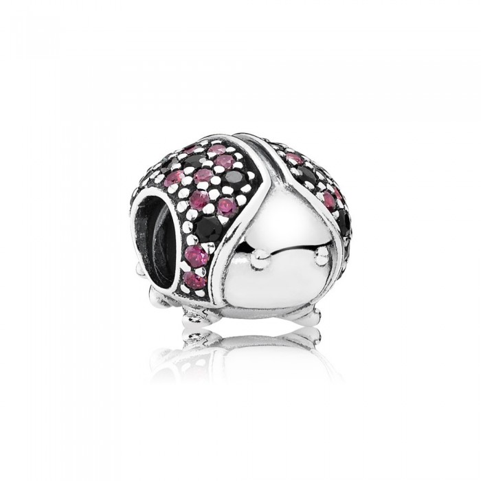 Pandora Jewelry Ladybird Pave Silver Charm With Fancy Red Cubic Zirconia And Black Crystal