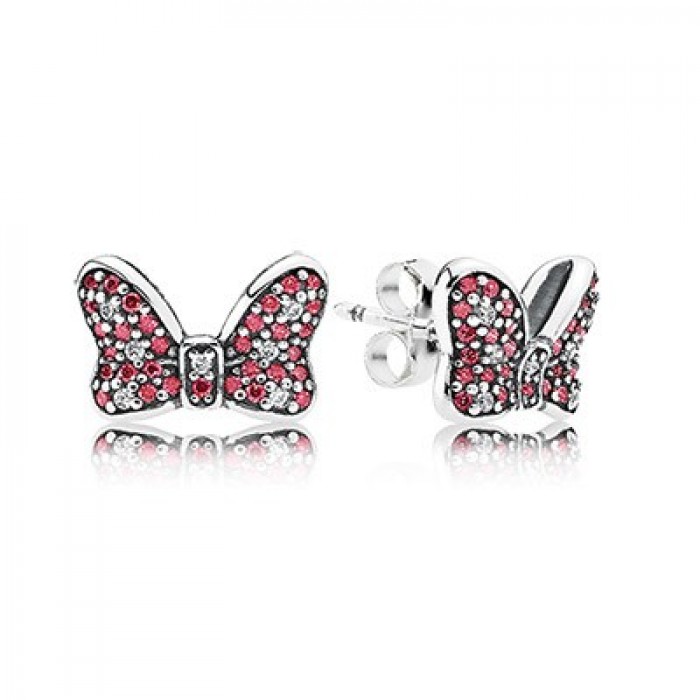 Pandora Jewelry Disney Minnie's Sparkling Bow With CZ Stud Earrings
