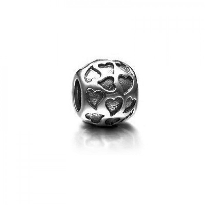 Pandora Jewelry Jewelry Engraved Hearts Charm Sterling Silver
