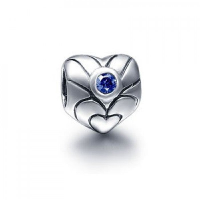 Pandora Jewelry Gems And Silver Blue Hearts YTIKE Charm