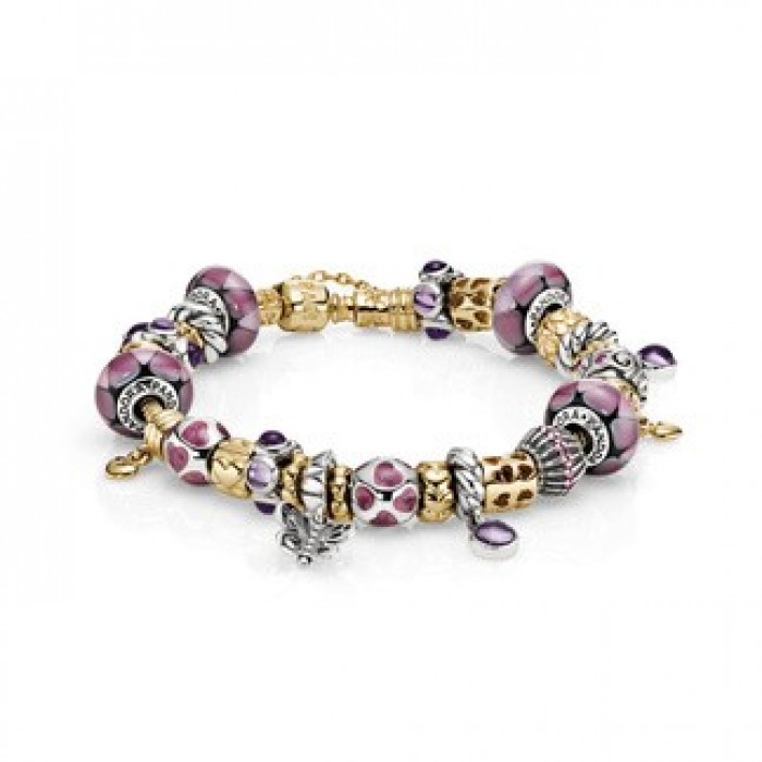 Pandora Jewelry EX1341 Pandora Jewelry Lovely In Lilac Inspiration Bracelet