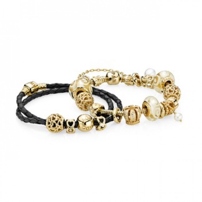 Pandora Jewelry KT6501 Pandora Jewelry Golden Elegance Inspirational Bracelets